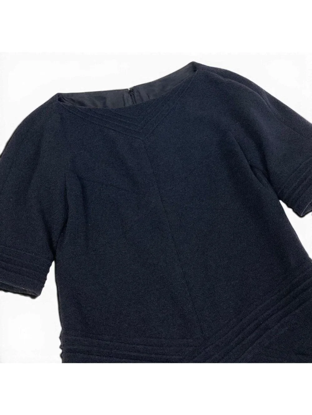 Chanel Short Sleeve Dress Gripoix Button 34 Black